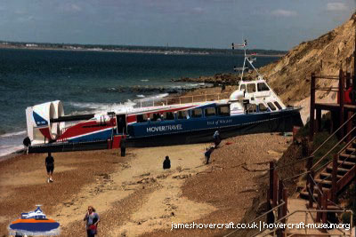AP1-88 hovercraft with Hovertravel -  (credit: The <a href='http://www.hovercraft-museum.org/' target='_blank'>Hovercraft Museum Trust</a>).